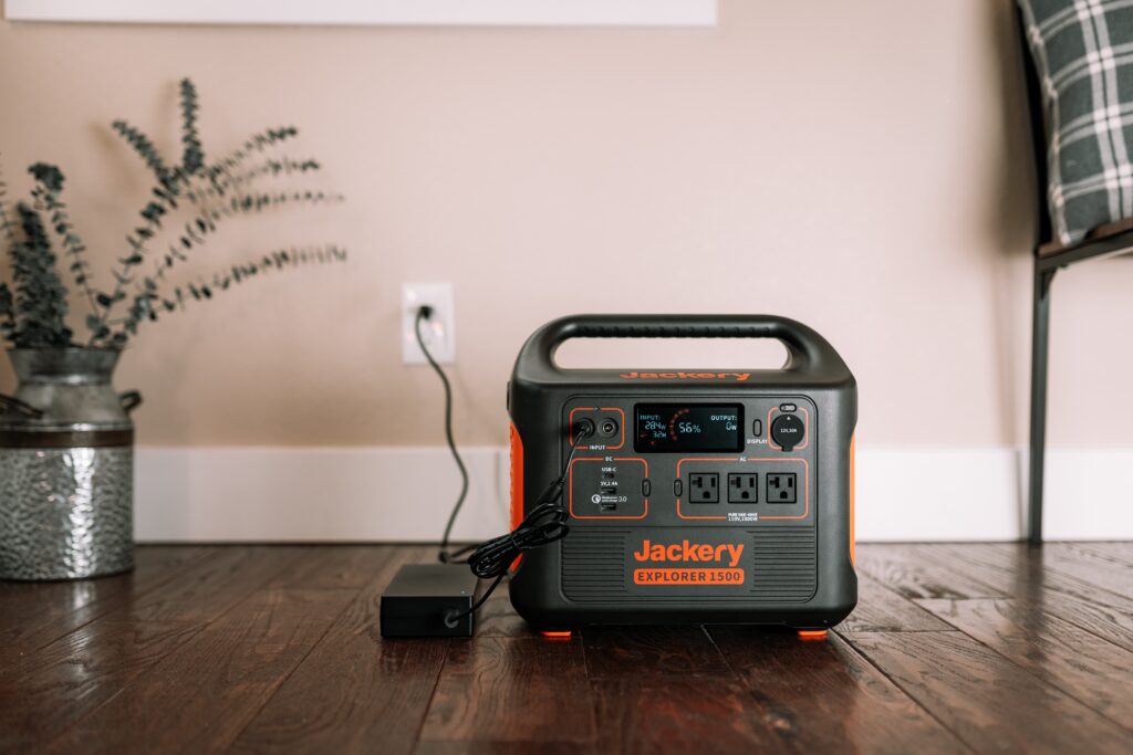 portable solar generator in home